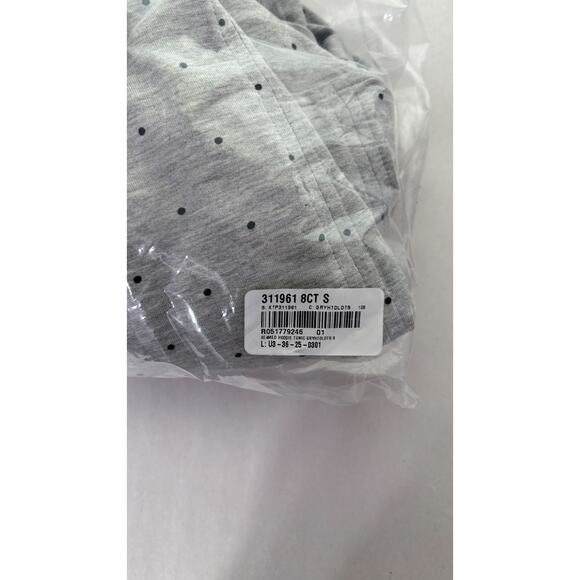 J Jill Seamed Polka Dot Hoodie Tunic Shirt Womens Size Small New Grey Black - Picture 15 of 15